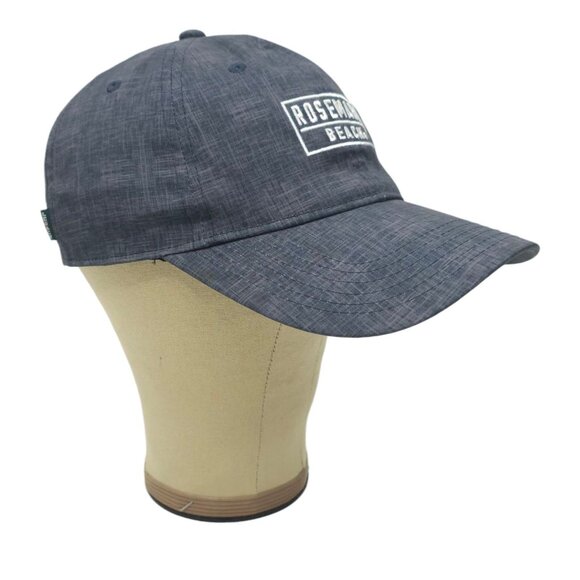 Rosemary Beach Embroidered Logo Strapback Cap Trucker Baseball Hat Washed Blue - Picture 3 of 14